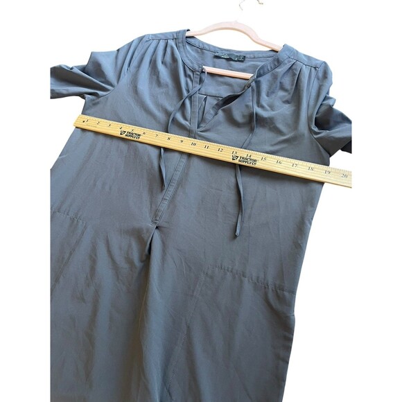 Prana Natassa Dress Women's Sz S Gray Charcoal Roll Tab Sleeve Shift‎ - Picture 10 of 12